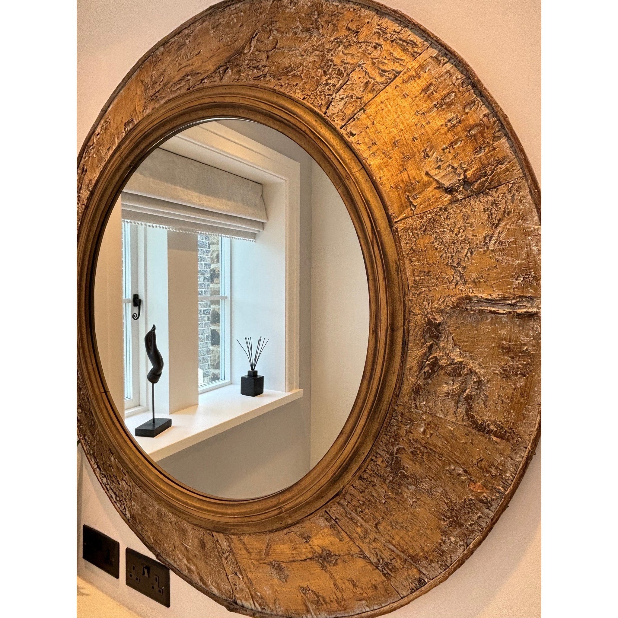 Rustic Bronze Round Mirror